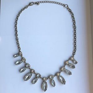 Crystal and brass color necklace